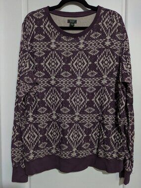 Roots Dark Purple/Mauve Tribal Pattern Sweatshirt Fabric Sweater (XL)